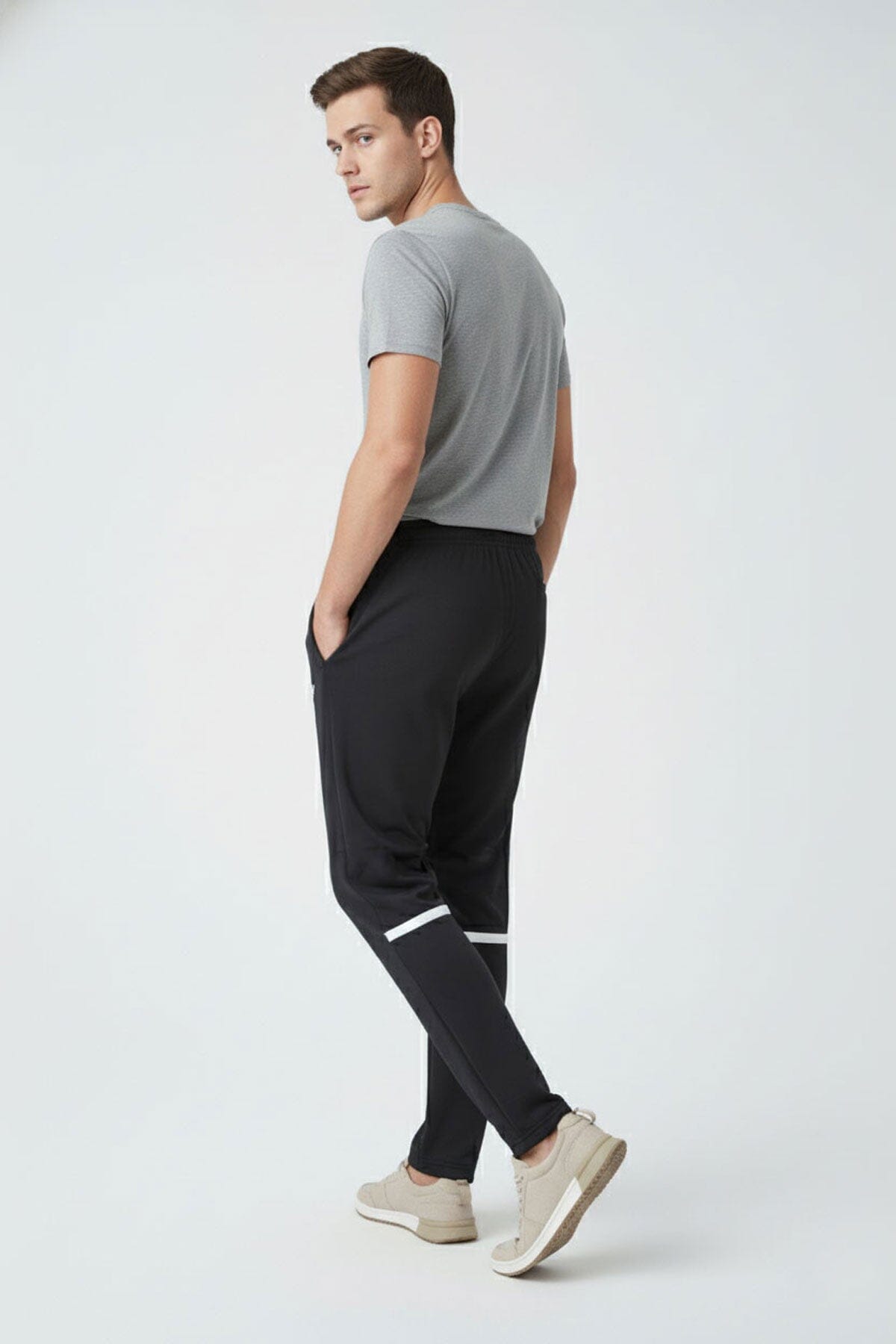 Men's Calf Striped Activewear Trousers