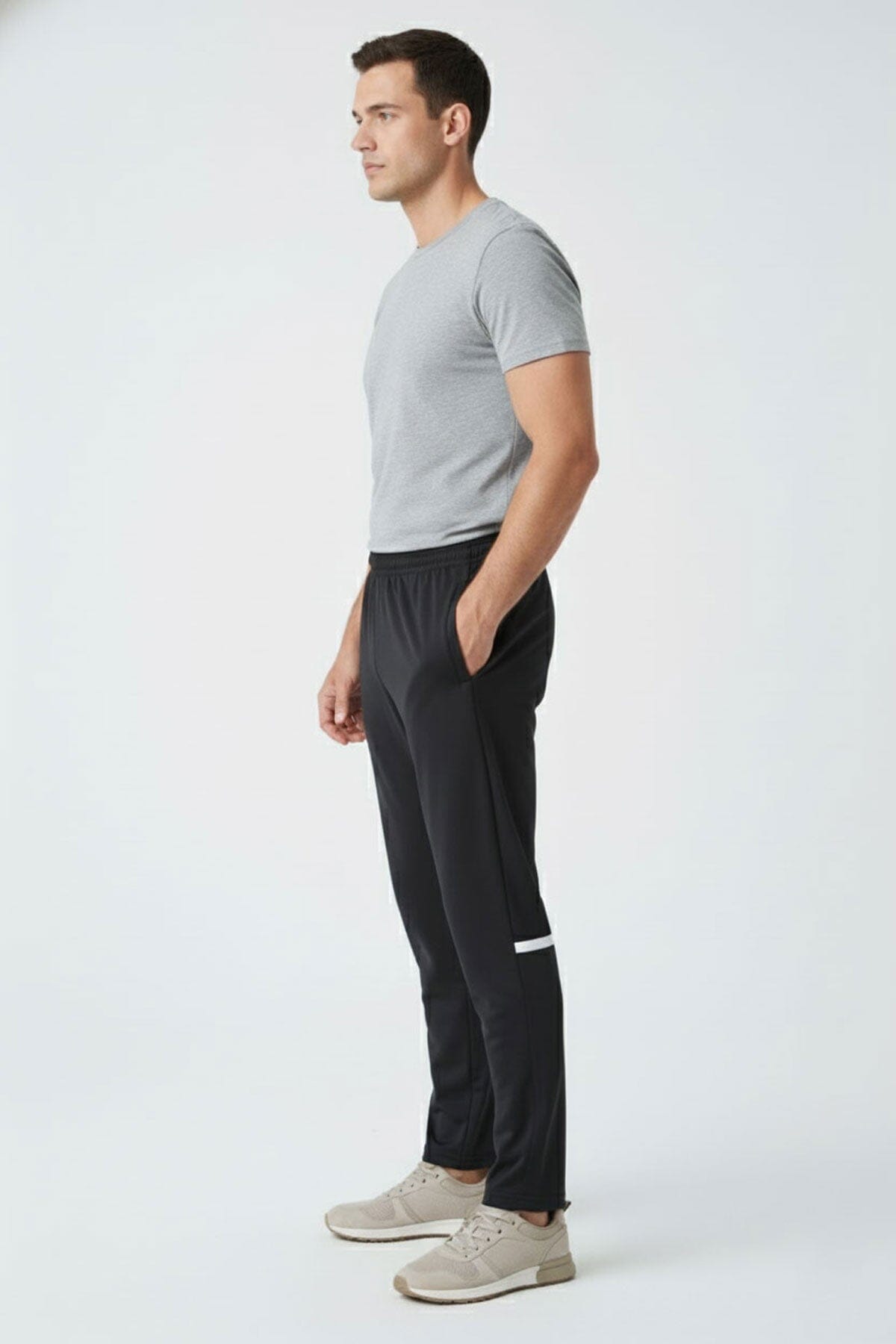 Men's Calf Striped Activewear Trousers