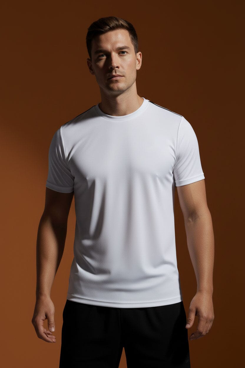 Men's Shoulder Piping Activewear Minor Fault Tee Shirt