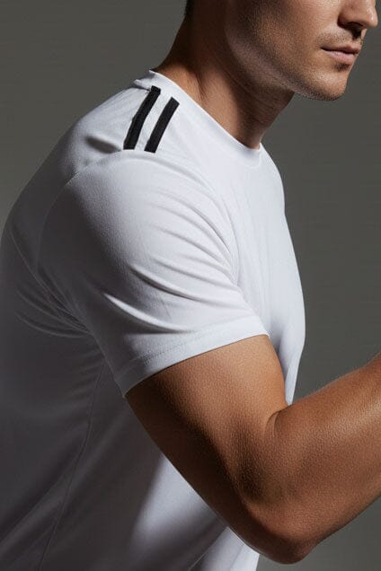 Men's Shoulder Striped Activewear Minor Fault Tee Shirt