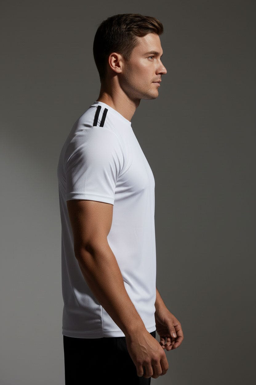 Men's Shoulder Striped Activewear Minor Fault Tee Shirt