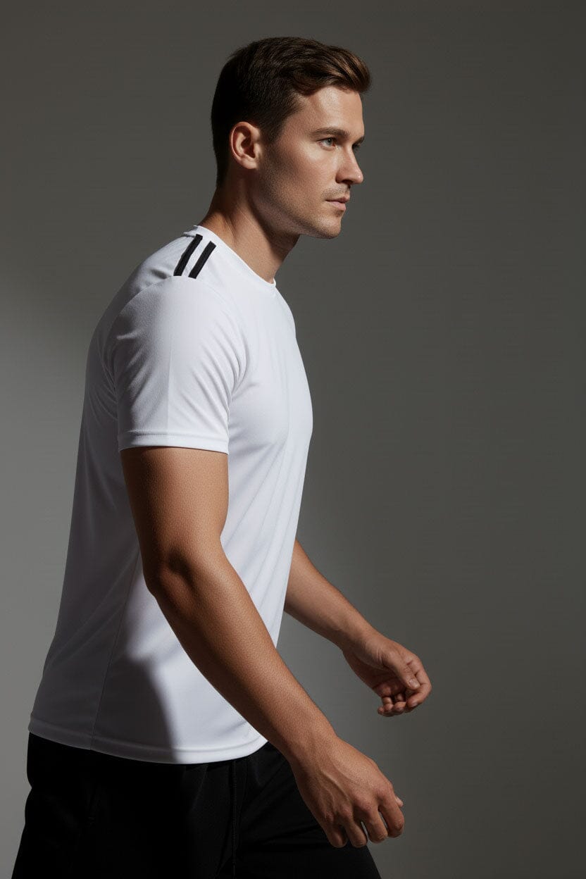 Men's Shoulder Striped Activewear Minor Fault Tee Shirt