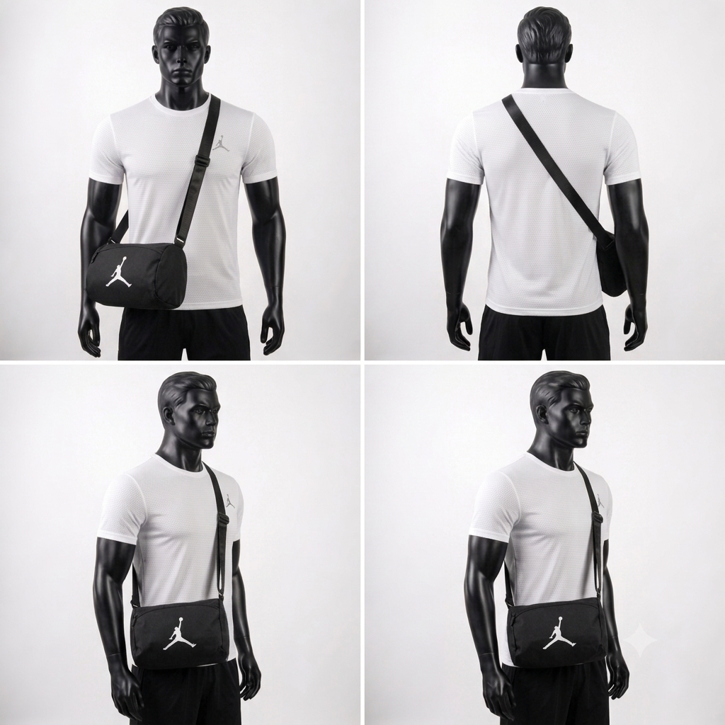 Black Jordan Jumpman Crossbody Bag for men and women