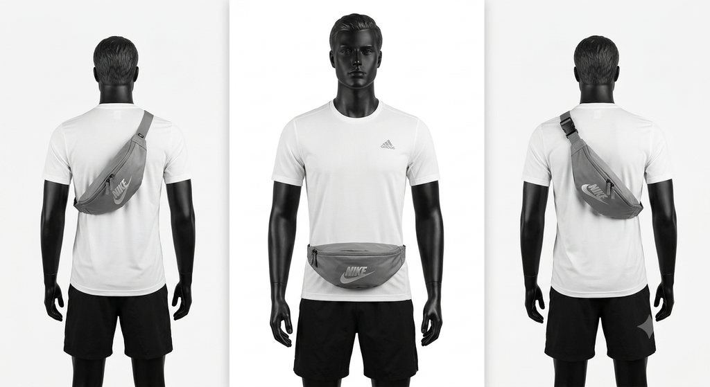 Grey Nike crossbody bag and waist pack