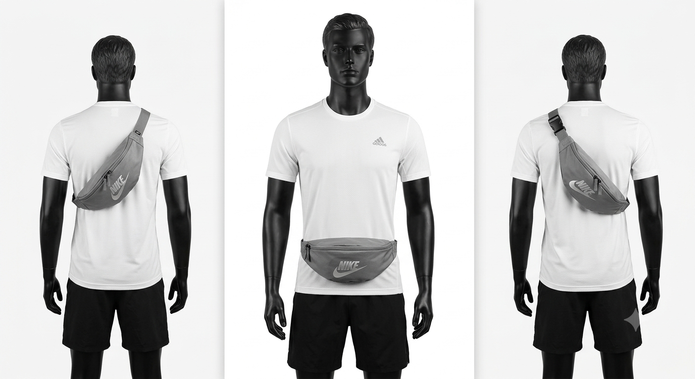 Grey Nike crossbody bag and waist pack