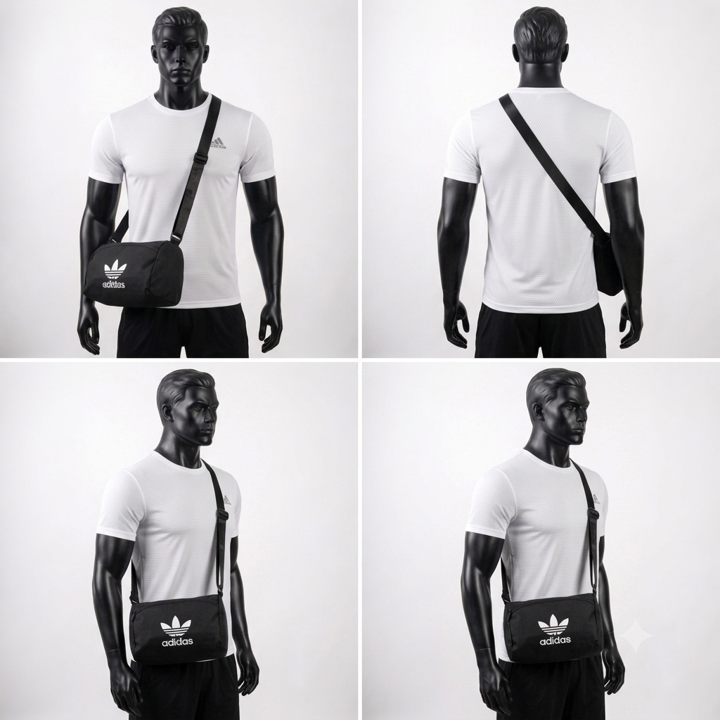 Adi Orignals Jumpman Unisex Crossbody Bag - Black | Essential Streetwear Sling