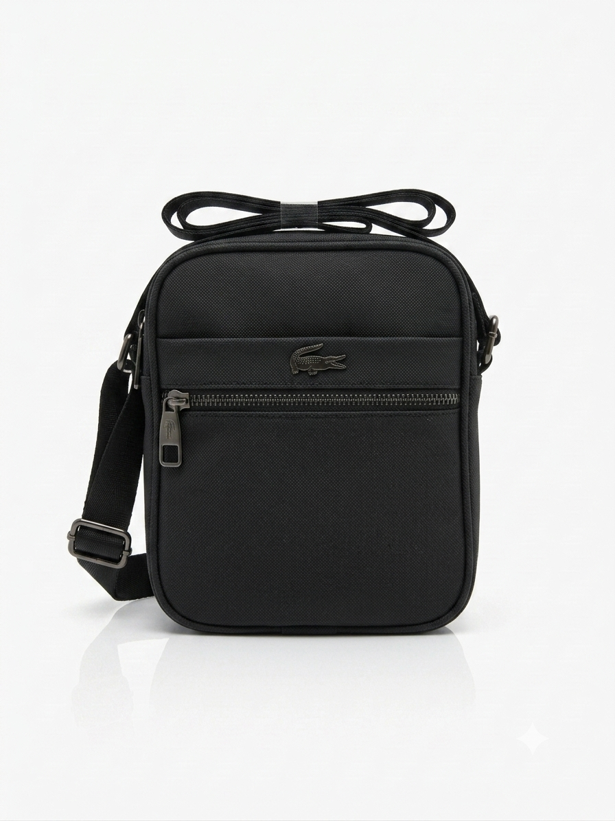 Lacoste Men's Vertical Zip Camera Bag - Black